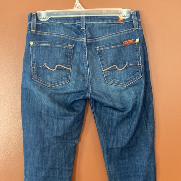 7 for all mankind ladies jeans in size 25 with fading and whiskering. - Picture 3 of 11